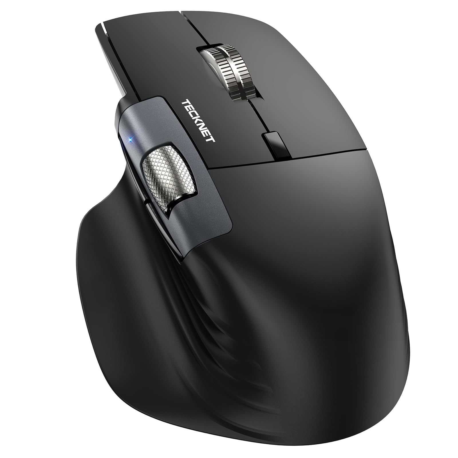 TECKNET Wireless Mouse, Ergonomic Bluetooth Mouse (BT 5.3/5.0 & 2.4G & Wired), Rechargeable Mouse with UltraFast Scrolling, Sid