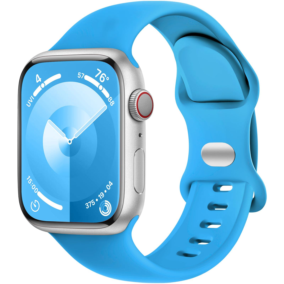 Daqin Sport Band Compatible With Apple Watch Band 46Mm 45Mm 44Mm 42Mm Women Men, Soft Silicone Waterproof Replacement Strap For
