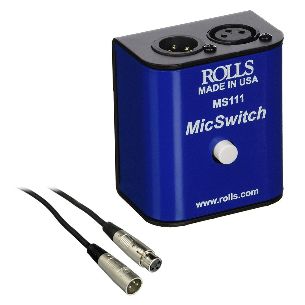 Rolls Ms111 Mic Switch Latching Or Momentary Microphone Mute Switch With Sm Series Xlr Microphone Cable  6'