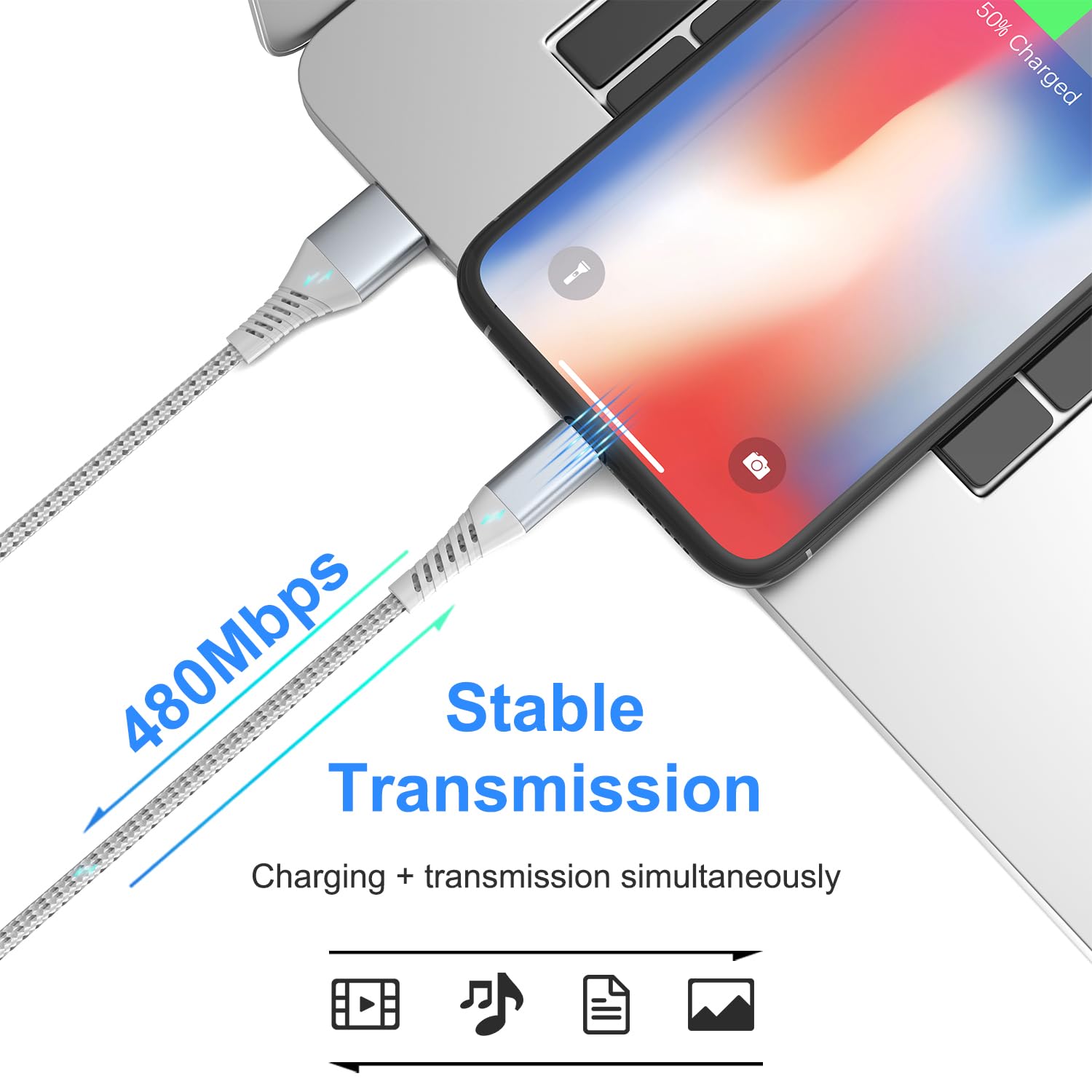 6 Inch Lightning Cable Short, 0.5 Ft 3 Pack Short Iphone Charger Cord Fast Charging Braided Usb A To Lightning Cable For Iphone