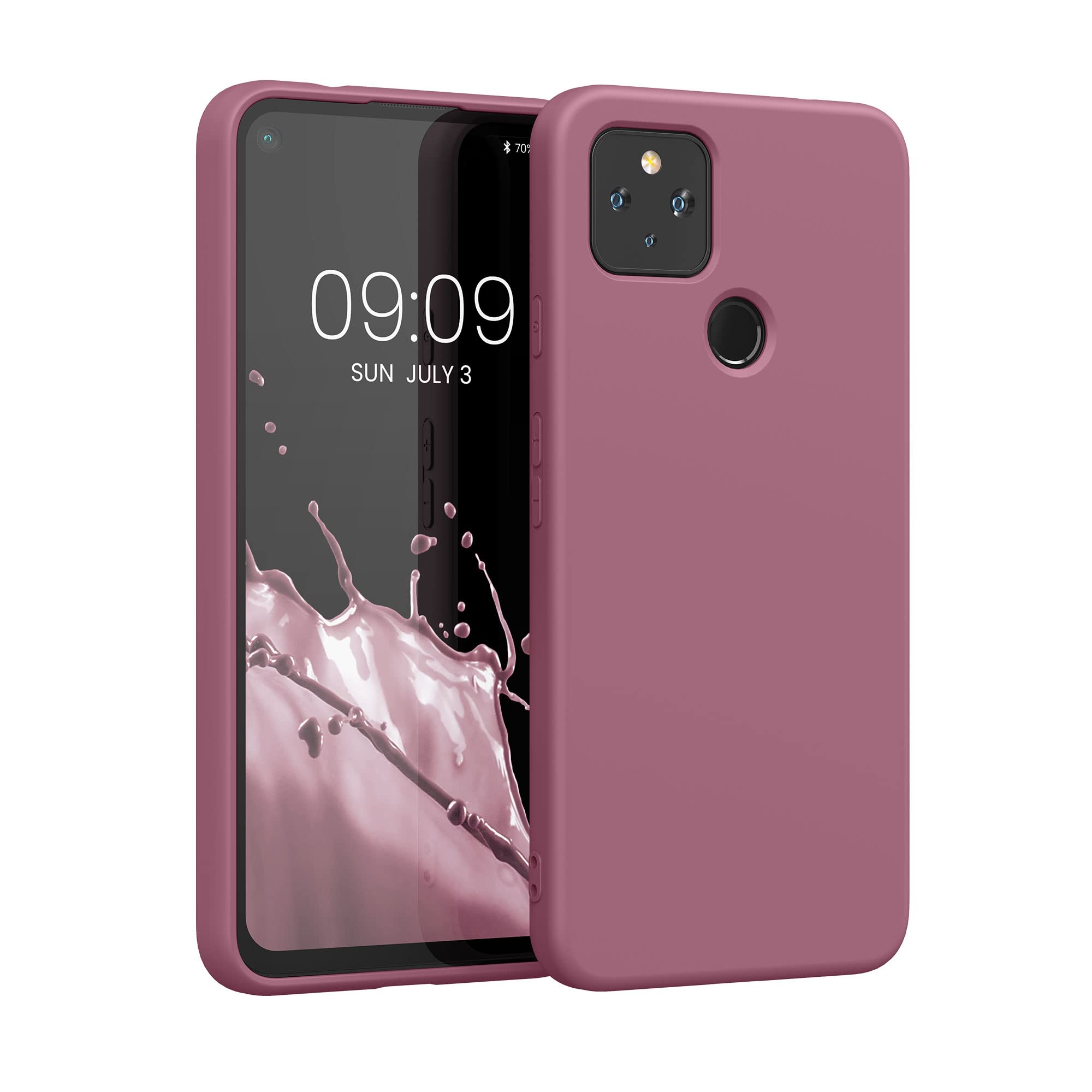 Kwmobile Case Compatible With Google Pixel 4A 5G Case   Slim Protective Tpu Silicone Phone Cover   Dark Rose