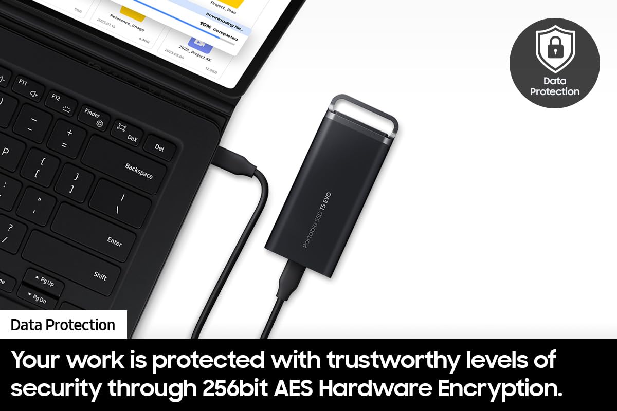 Samsung T5 Evo Portable Ssd 8Tb, Usb 3.2 Gen 1 External Solid State Drive, Seq. Read Speeds Up To 460Mb/S For Gaming And Content