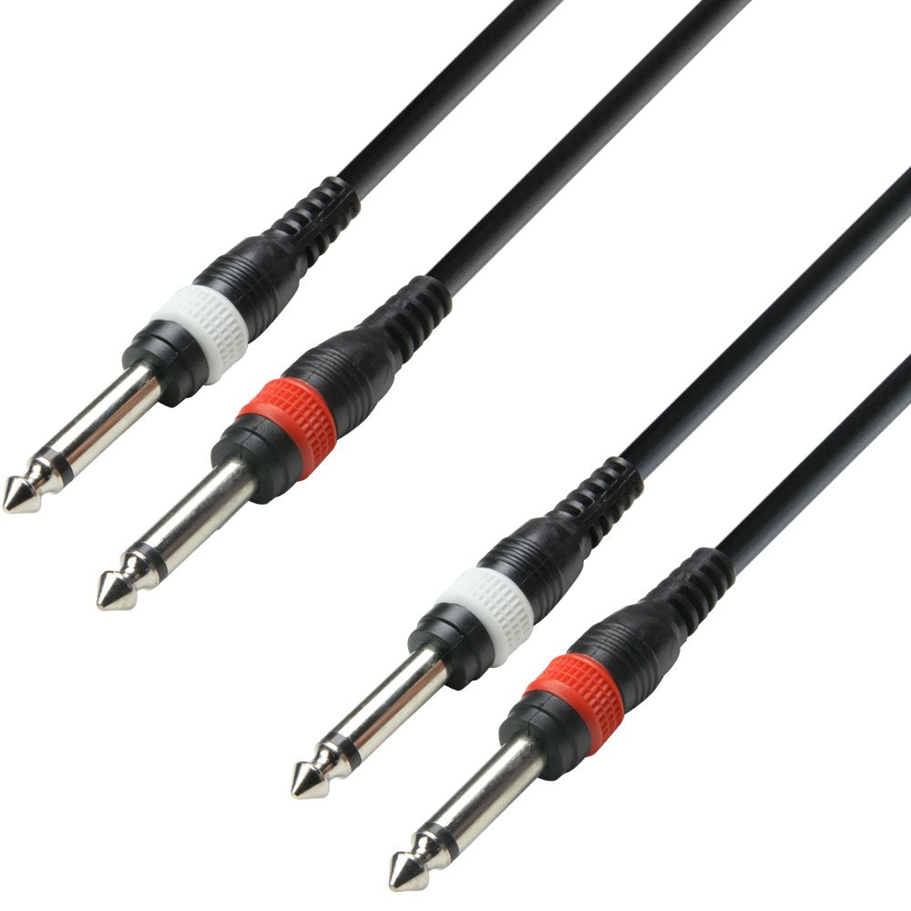 Adam Hall 3 Star Series 1M 2X 6.3Mm Jack Mono To 2X 6.3Mm Jack Mono Audio Cable