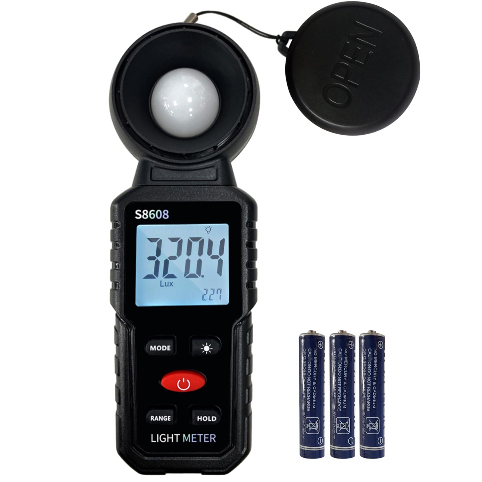 Digital Illuminance Light Meter Tester 200,000Lux Meter (18,500Fc) Luxmeter Lighting Intensity Brightness Measurement Tool For I