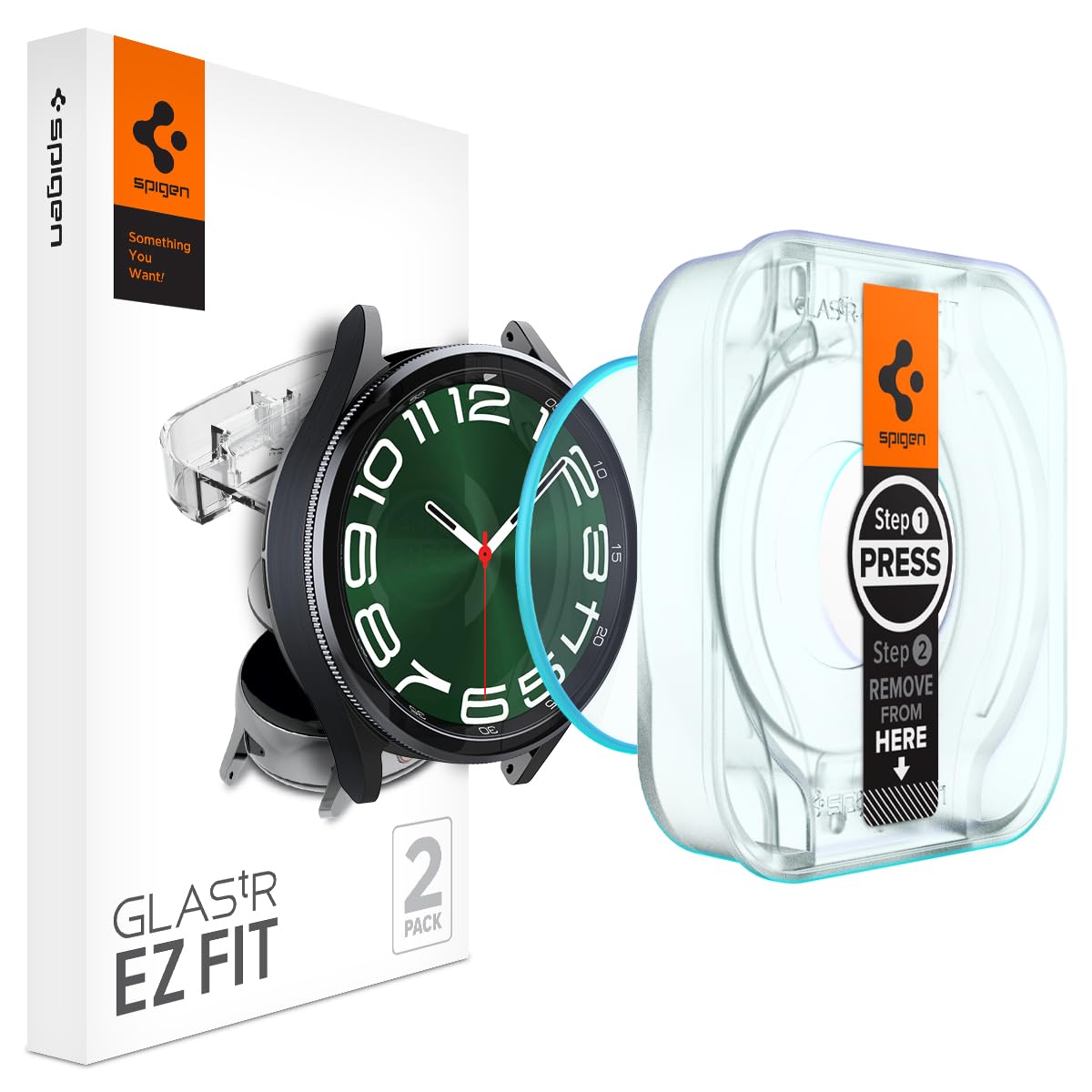 Spigen Tempered Glass Screen Protector Glastr Ez Fit] Designed For Galaxy Watch 6 Classic (47Mm)   2 Pack