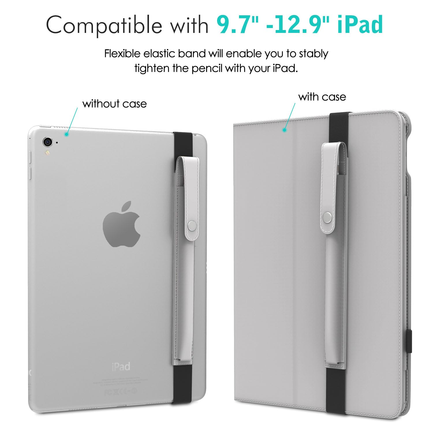 Moko Pencil Case Fit Apple Pencil (Usb-C), Apple Pencil 1St/2Nd Generation, Elastic Band Detachable Stylus Pens Pocket Protectiv