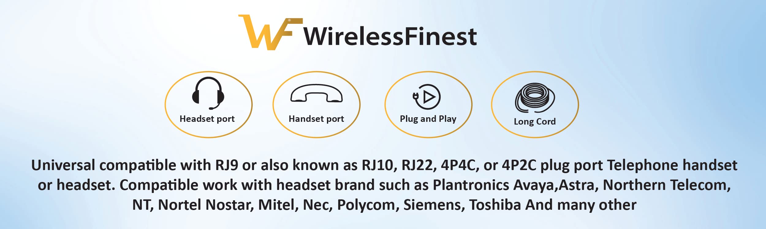 Telephone Training Adapter Y Splitter For Headset Or Handset For Nortel Meridican, Norstar, Avaya, Ashtra, Mitel, Polycom, Ge An