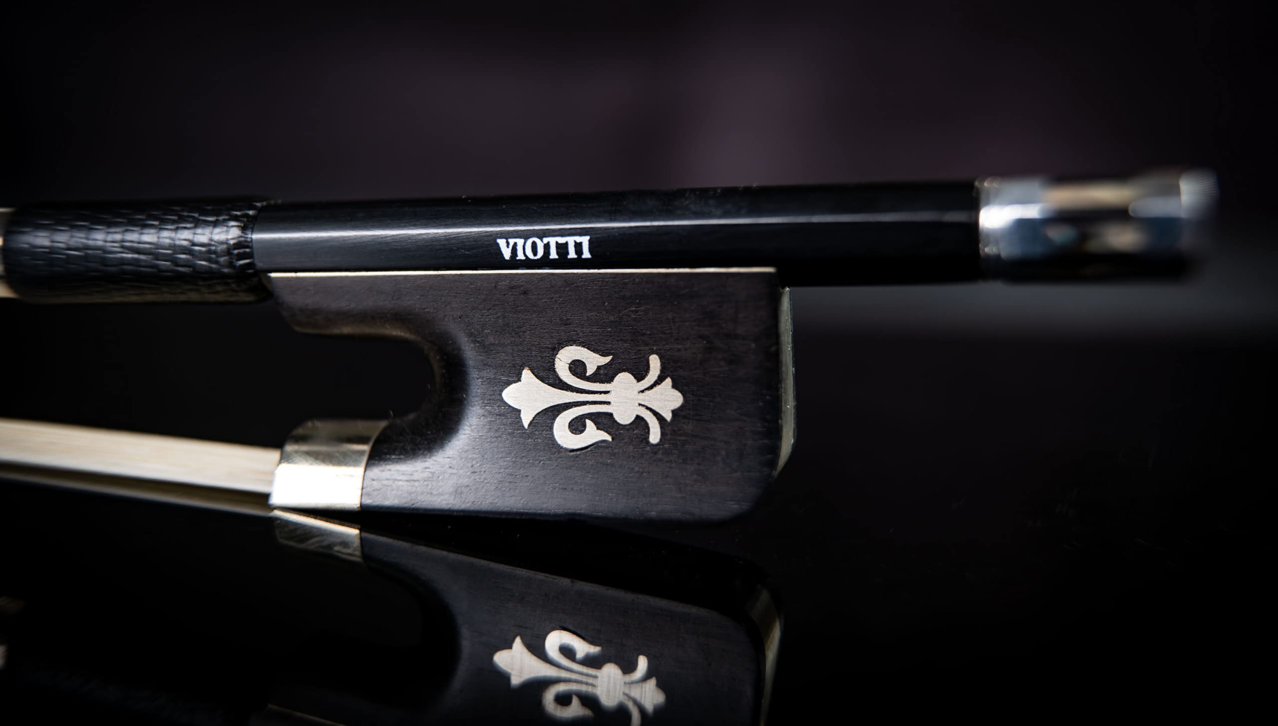 Viotti Carbon Fiber Cello Bow, Hand Crafted By Professional Bow Makers, Strong, Stiff & Well Balanced, Made With Mongolian Horse