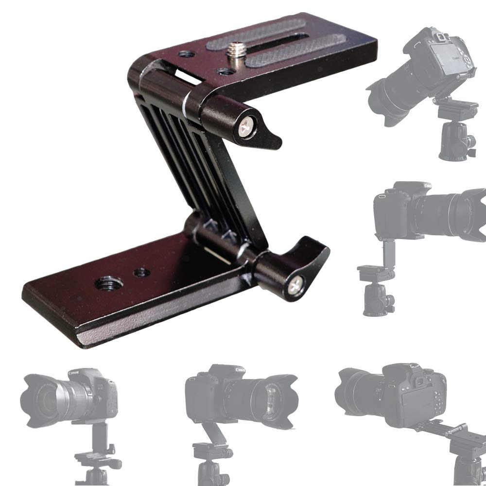 PURAMI Universal Flex Tilt Head Z Mount Bracket with Arca-Swiss and Tripod Quick Release Plate for Camera Slider Rail Cage Rig G