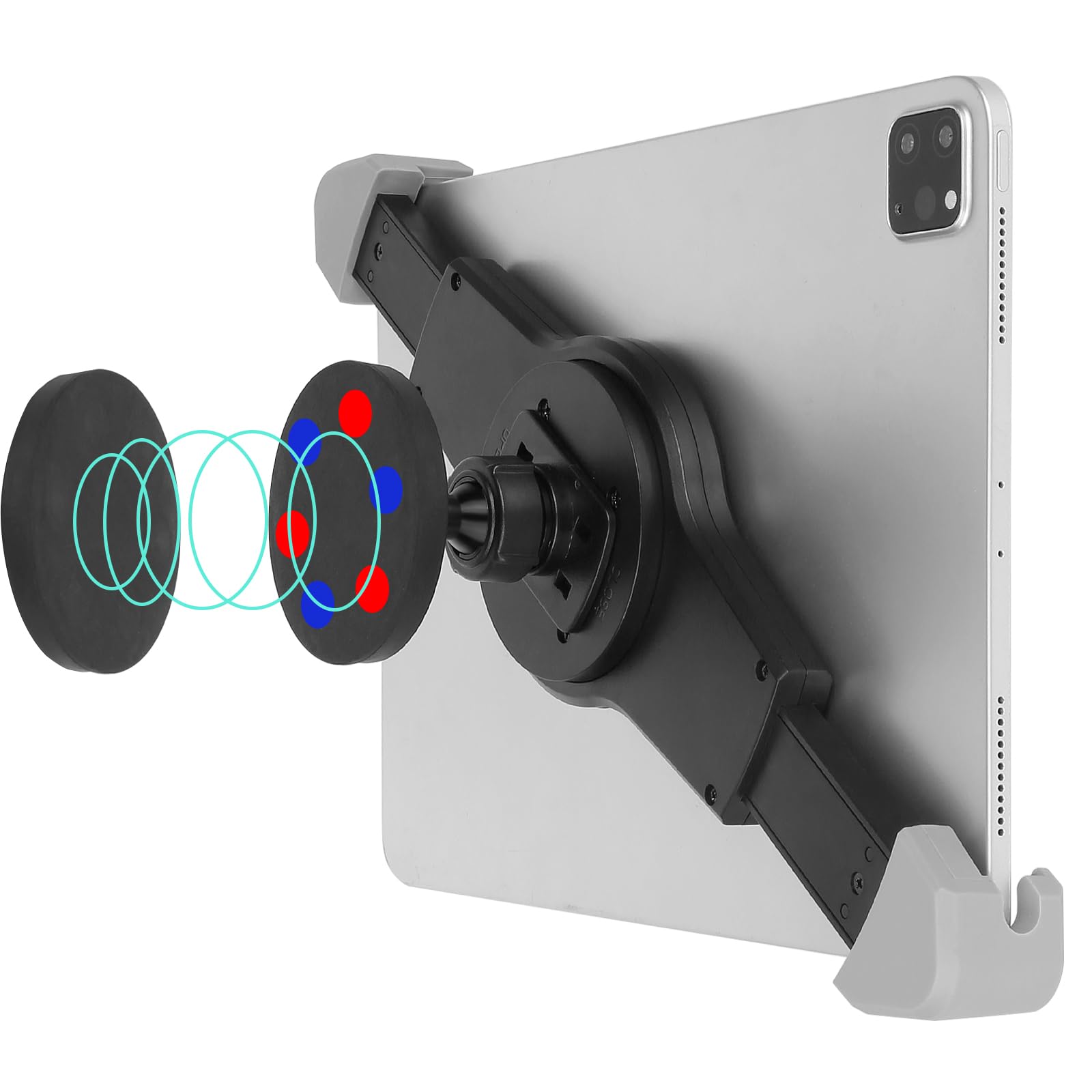 Mippko Magnetic Tablet Holder Ipad Fridge Mount For Cabinet/Metal Rack/Whiteboard/Gym Equipment,360�Rotation Clamp Strong Magnetic Base Attracts Metal Surface,Compatible With 7~11 Inch Ipad Devices