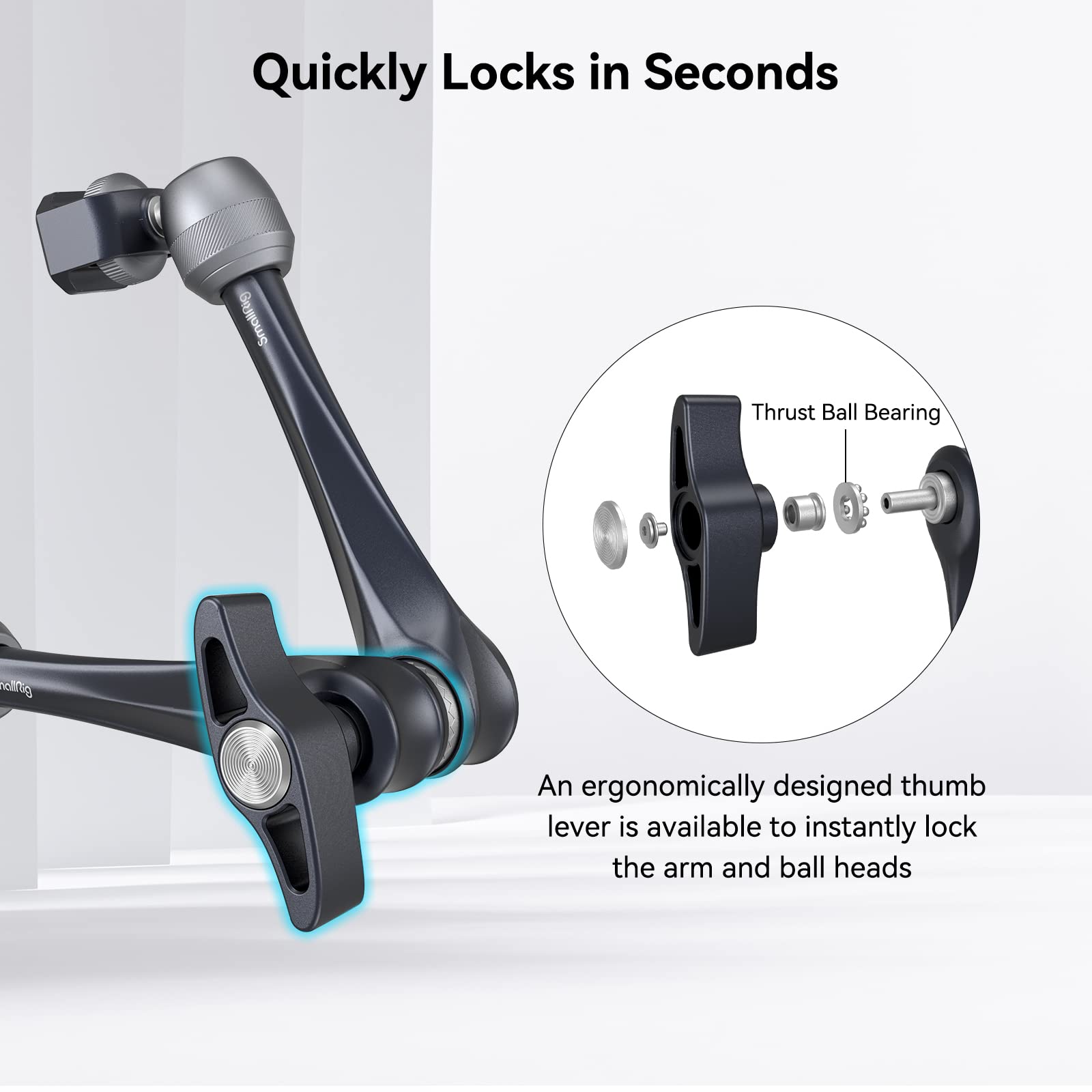 Smallrig Rosette Magic Arm 11 Inch With Ball Head, 1/4-20 Screws, And Anti-Twist Pins, For Cameras/Ipads/Monitors/Led Lights/Sma