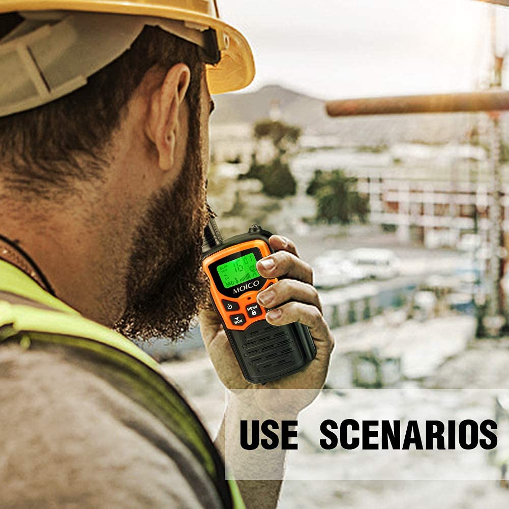 Walkie Talkies, Moico Long Range Walkie Talkies For Adults With 22 Frs Channels, Family Walkie Talkie With Led Flashlight Vox Lc