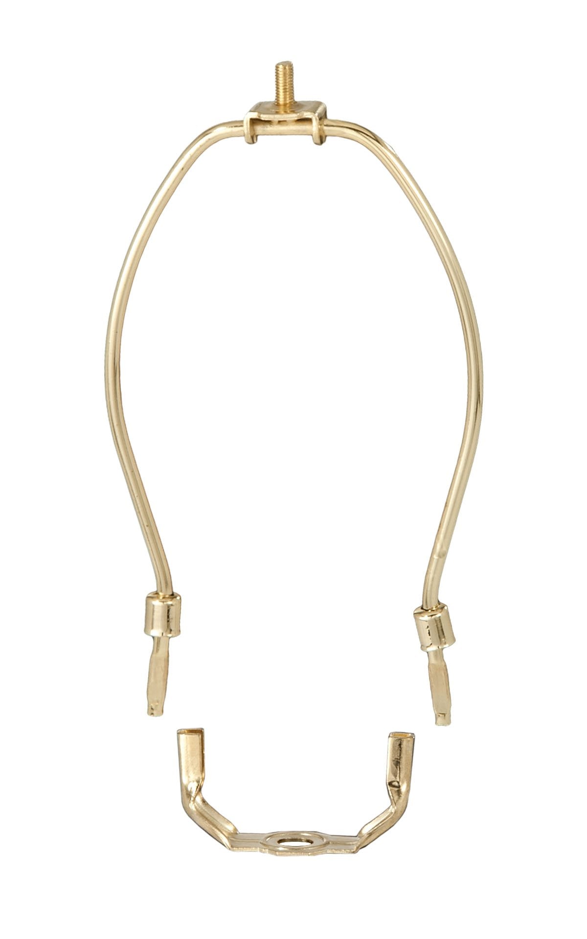 B&P Lamp 15 Inch Regular Weight Lamp Harp, Brass Plated Steel Finish