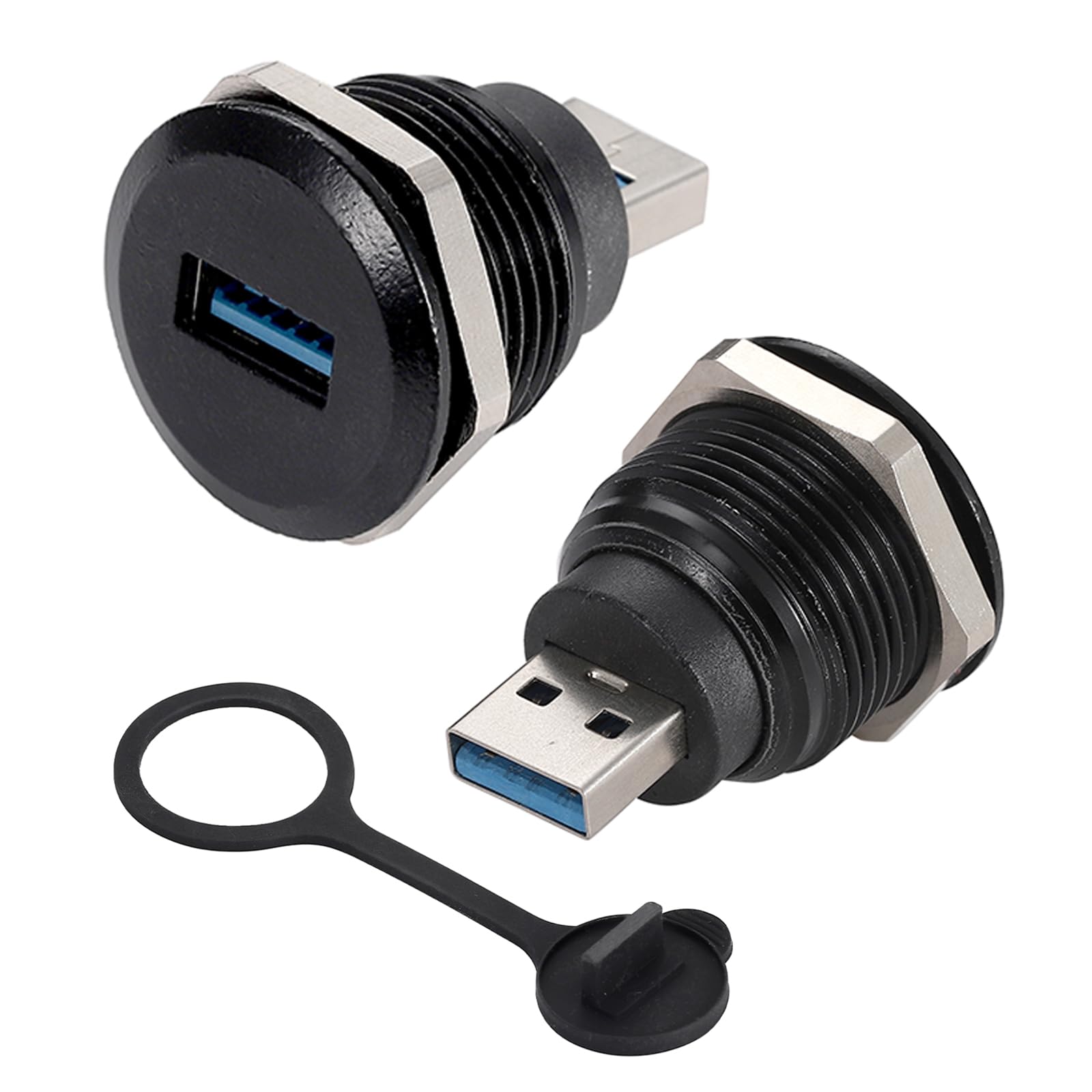 Penglin 2Pcs Usb 3.0 Connector, Usb Male To Female Conversion Connector, Usb3.0 Panel Mount Extension Adapter For Data Transfer/