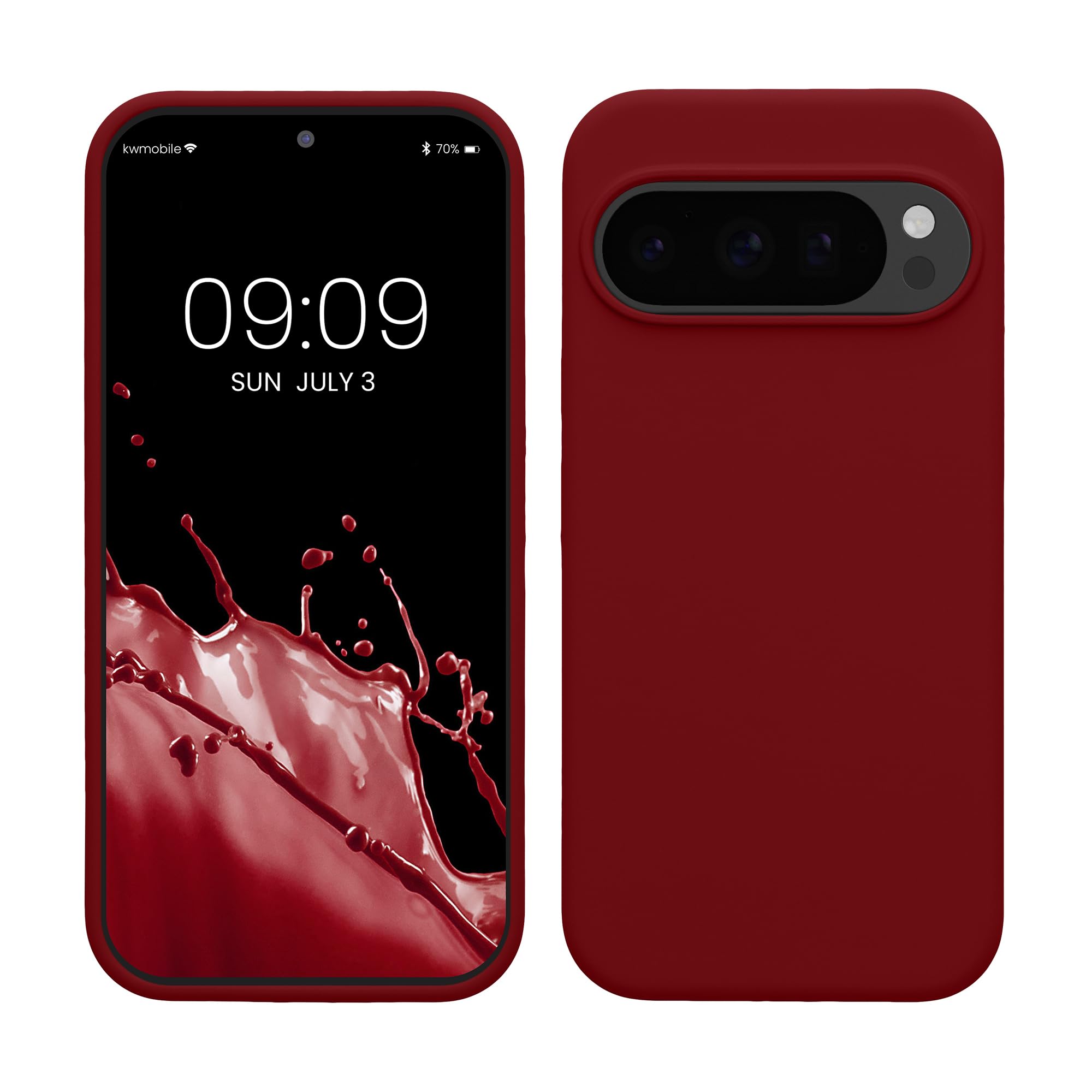 kwmobile Case Compatible with Google Pixel 10 / Pixel 10 Pro Case - TPU Silicone Phone Cover with Soft Finish - Rhubarb Red