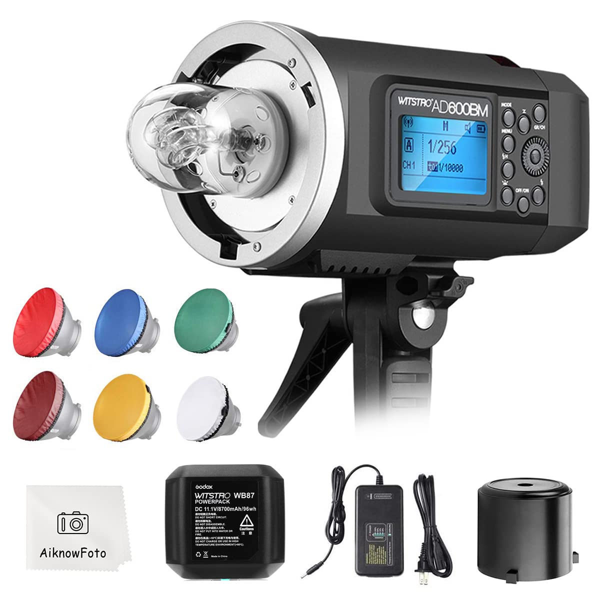 Godox Ad600Bm Outdoor Strobe Flash,Bowens Mount 600Ws Gn87 High Speed Sync Photography Studio Flash Monolight With 2.4G Wireless