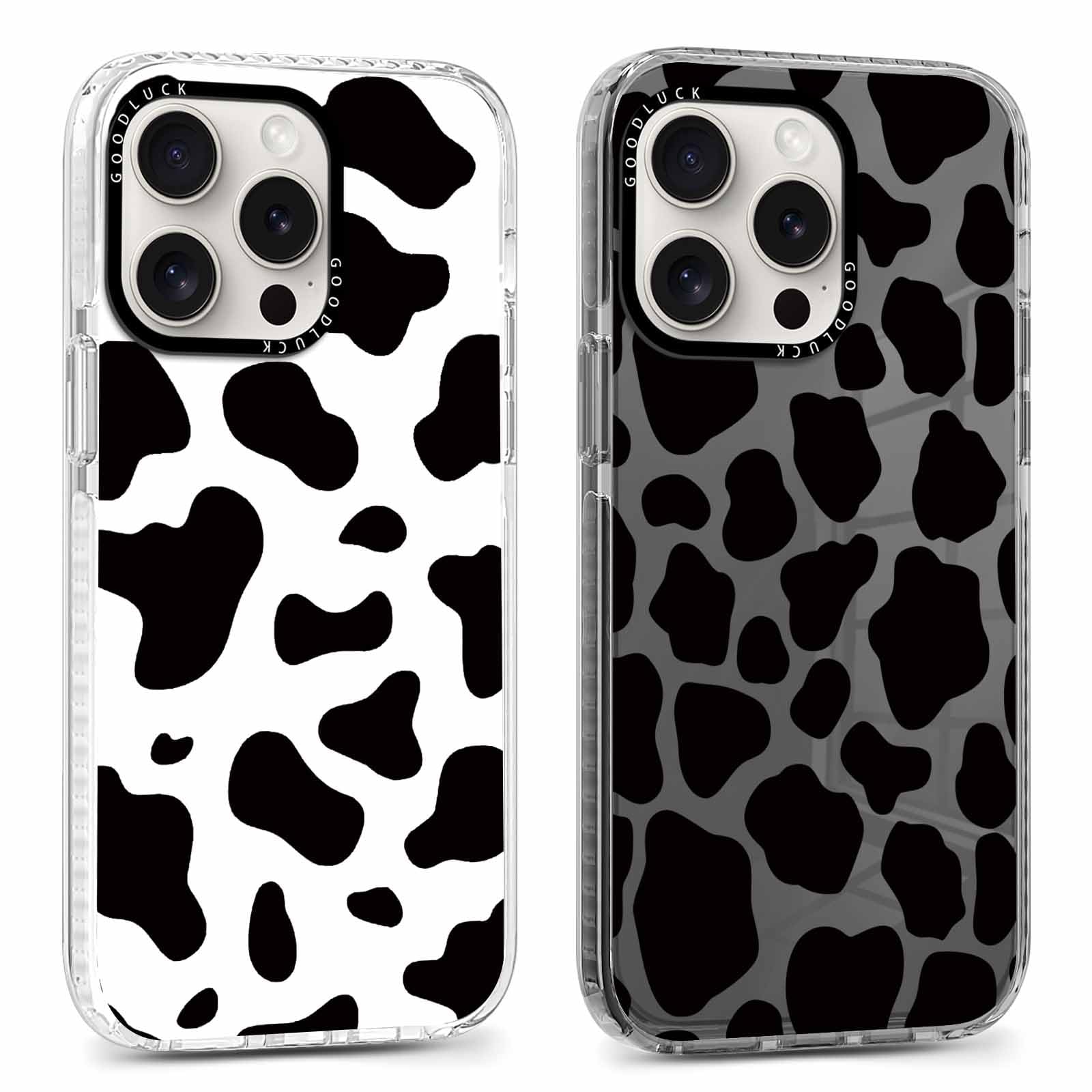 Rumdey 2 Pack Cute Clear Cow Phone Case For Iphone 16 Pro 6.3 Inch, Aesthetic Trendy Soft Slim Fashion Protective Shockproof Tpu
