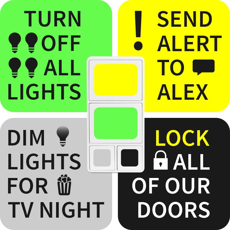 Zooz 800 Series Z Wave Long Range Wall Remote & Scene Controller Zen37 (Battery Powered), White | Z Wave Hub Required