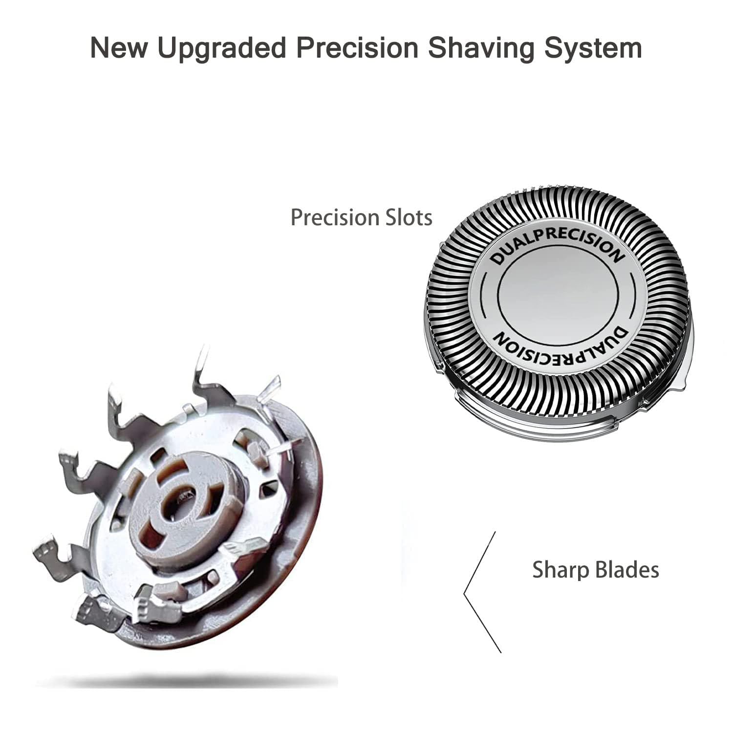 Tomorrow will be better SH30 Replacement Heads for Philips Norelco 3000 Series - 7 Piece Set with Brushes, Silver Blades Upgrade