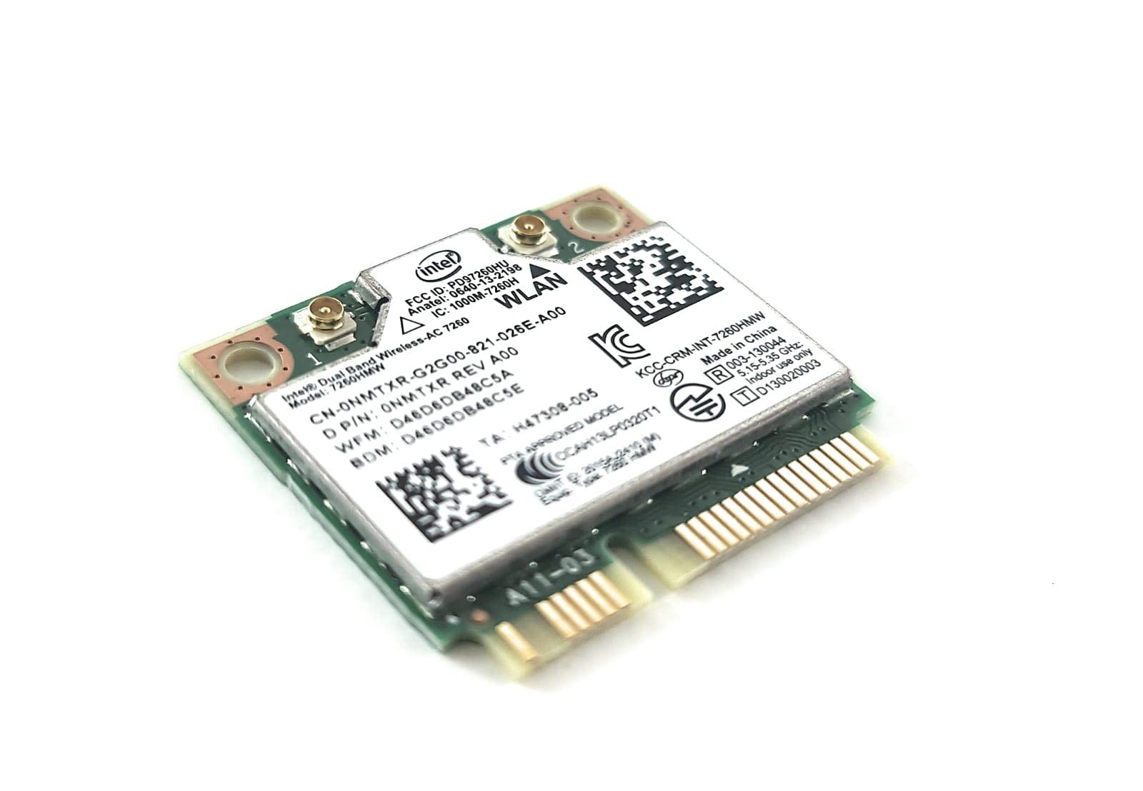 Intel 7260.Hmw Dual Band Wireless Ac 7260 Network Adapter Pci Express Half Mini Card 802.11 B/A/G/N/Ac