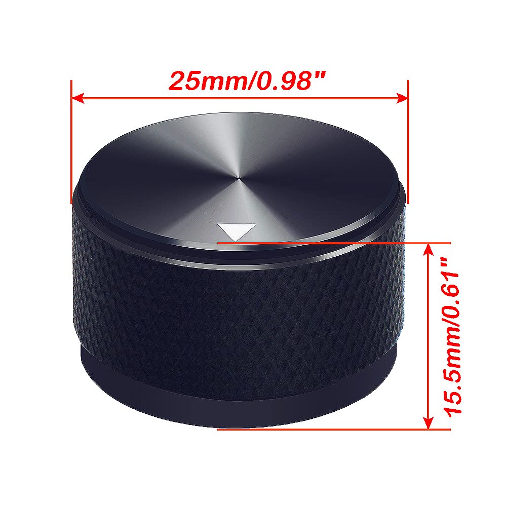 Mxuteuk 4Pcs Black Guitar Knobs Aluminum Alloy Potentiometer Control Knurled Knob Volume Audio Electric Guitar Bass Screw Type 2