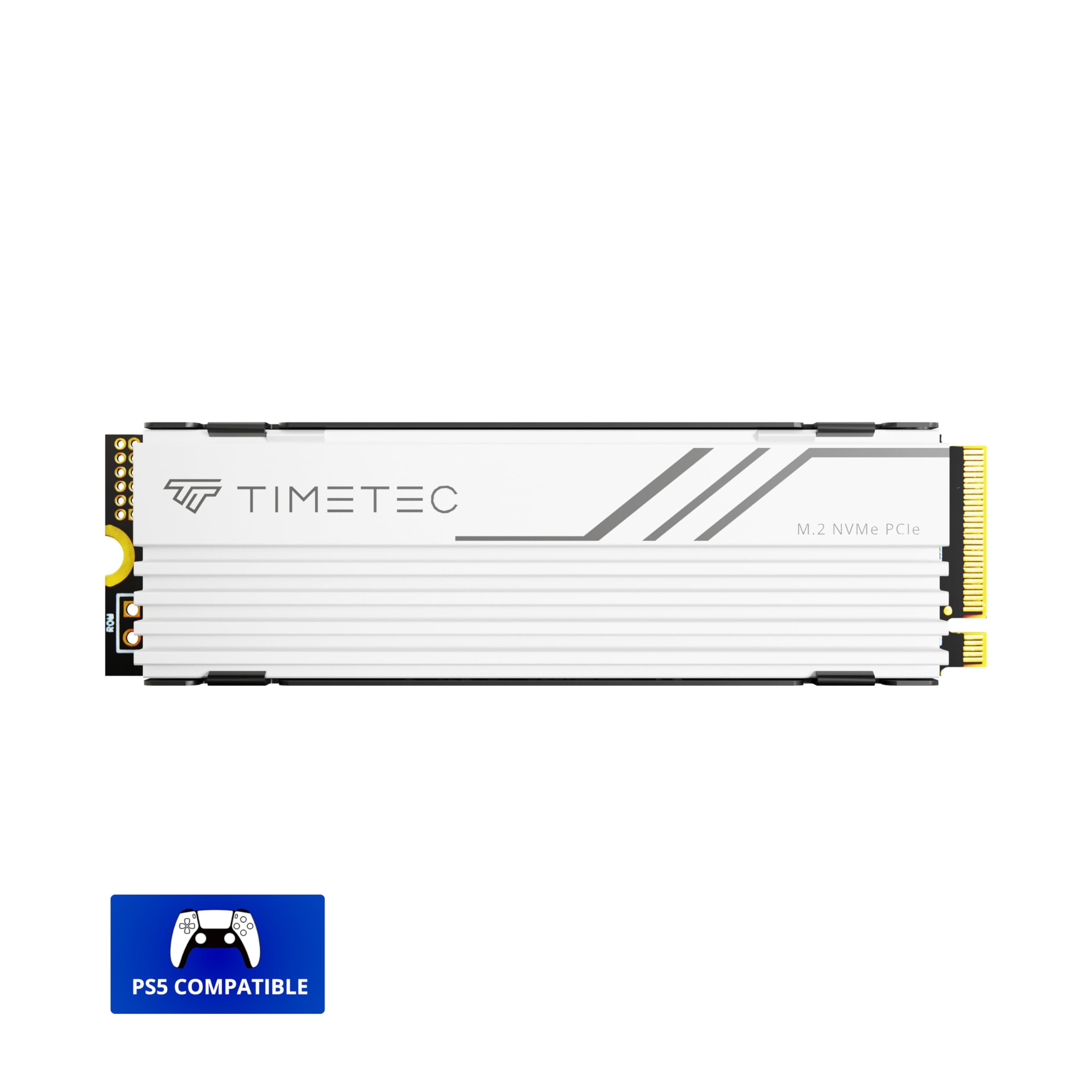 Timetec 2Tb Pcie 4.0 White Heatsink Gaming Ssd Nvme Phison E27T Pcie Gen4X4 M.2 2280 3D Nand Tlc Slc Cache Read/Write Speed Up T