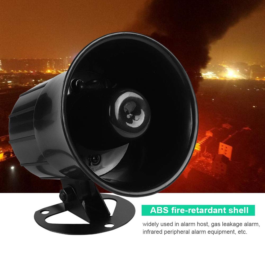 Horn Alarm Siren, 12V 115Db Wired 1 Tone Standalone Burglar Alarm Speaker System Indoor/Outdoor Siren For Home Office Shop Secur