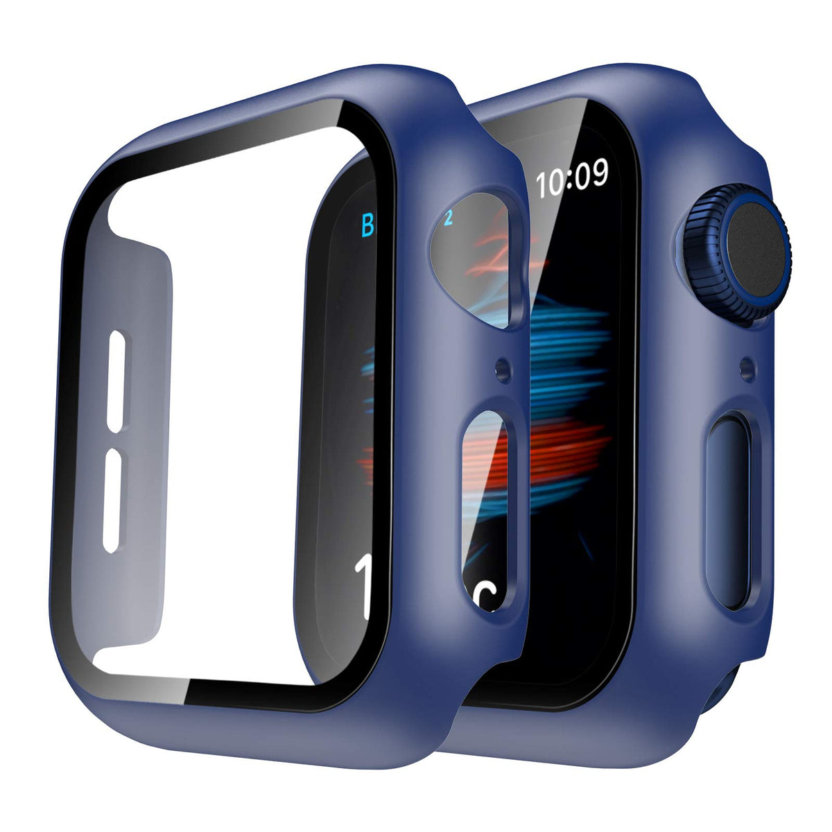Tauri 2 Pack Hard Case Compatible For Apple Watch Se/Series 6/5/4 40Mm With 9H Tempered Glass Screen Protector, [Touch Sensitive