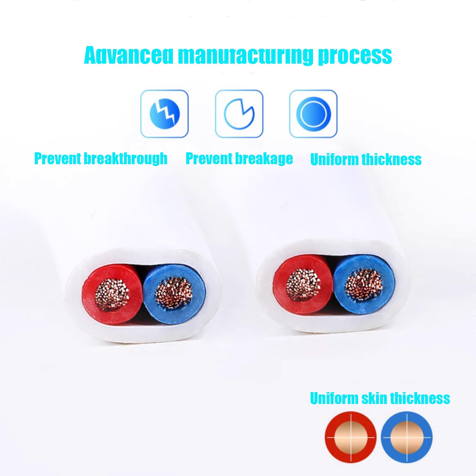 Jplenty Black Extension Cord 10 Ft Long Thin Extension Cords 2 Prong With Single Plug Ideal For Christmas Lights,Halloween Decor