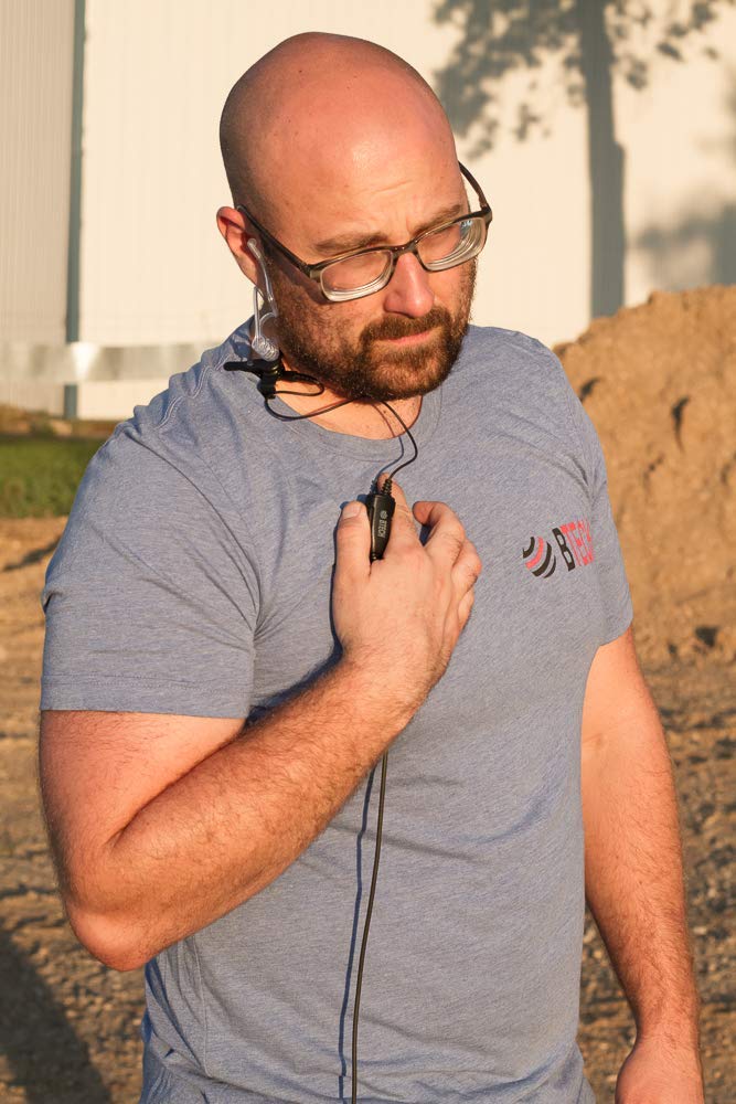 Btech Qhm07 Platinum Series Noise-Cancelling Earpiece With In-Line Ptt & Microphone For K1 Radios Like Baofeng, Kenwood Radios (