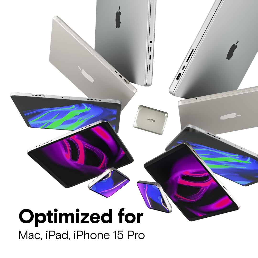 Crucial X9 Pro For Mac 2Tb Portable Ssd - Up To 1050Mb/S Read And Write - Mac Ready, With Mylio Photos+ Offer - Usb 3.2 External