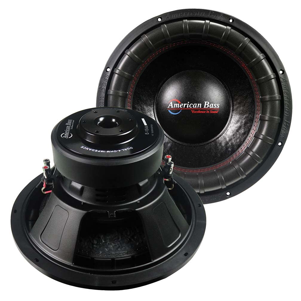 American Bass Elite Series Subwoofers Dual 4 Ohm Voice Coil 1500 Watts Rms3000 Watts Max 150 Oz Magnet