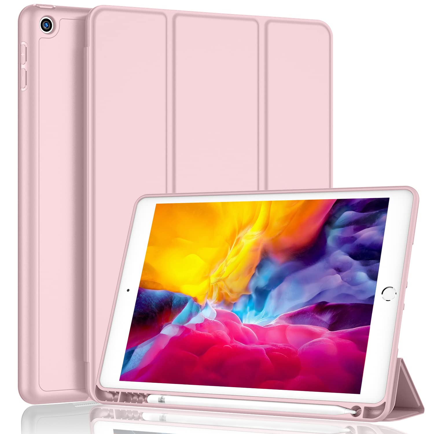 Imieet Ipad 9.7 Case (2018/2017 Model, 6Th/5Th Generation), Smart Cover With Pencil Holder And Soft Baby Skin Silicone Back And