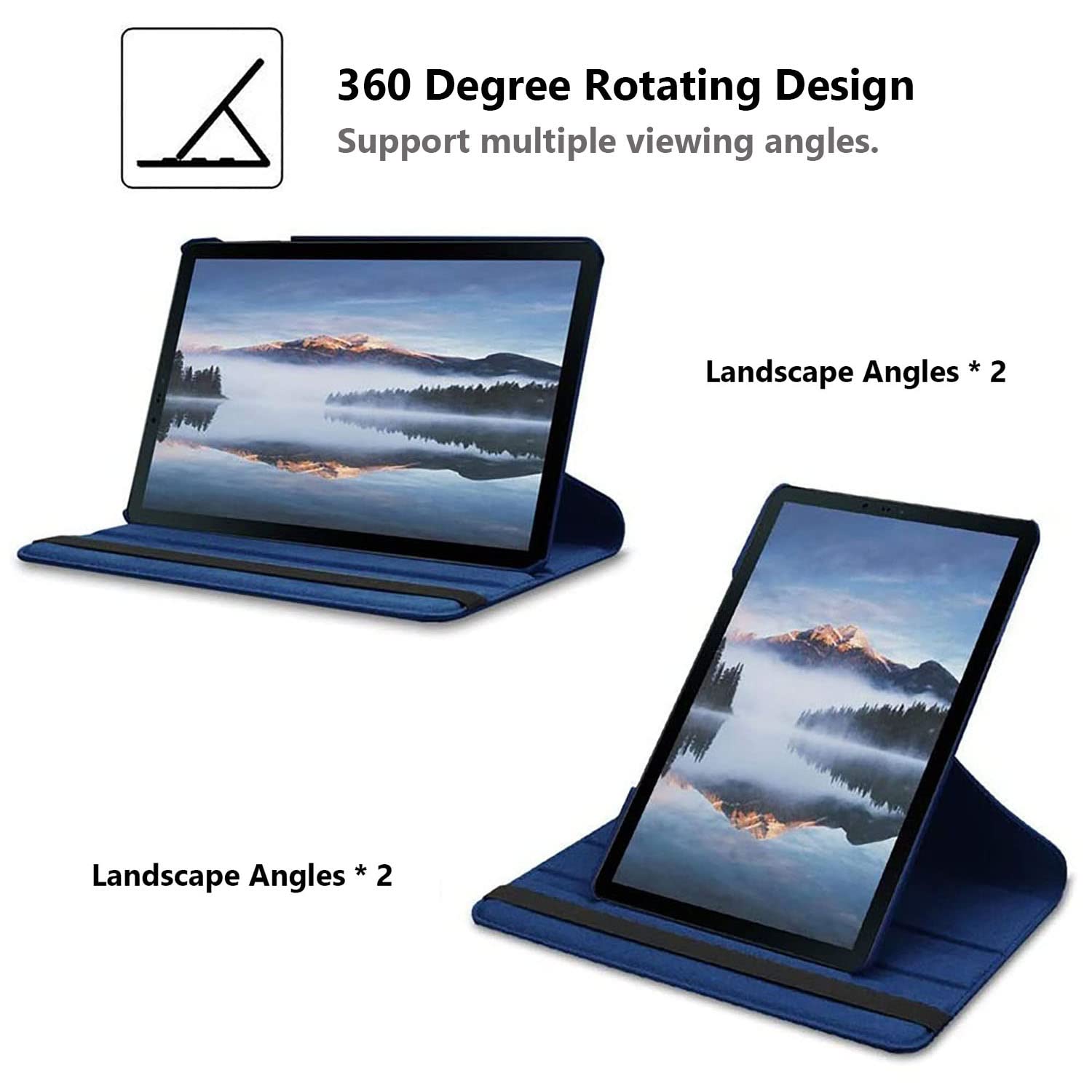 Case For Samsung Galaxy Tab A 10.5 Inch 2018 (Sm T590 T595 T597), 360 Degree Rotating Stand Case Smart Protective Cover With Sty