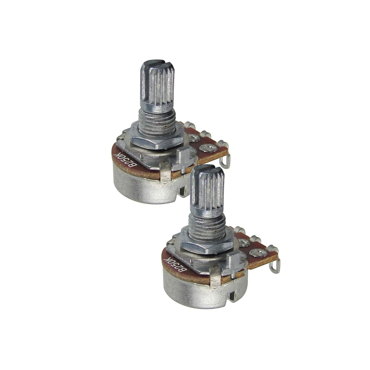 Fleor 2Pcs Small Size B250K Guitar Pots Knurled Split Shaft Potentiometers Linear Taper