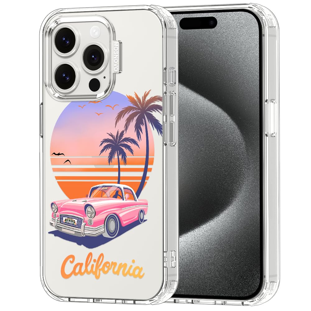 MOSNOVO for iPhone 15 Pro Case, Shockproof Military-Grade Protection 6.6ft Drop Tested, Clear Phone Case for iPhone 15 Pro, Cali
