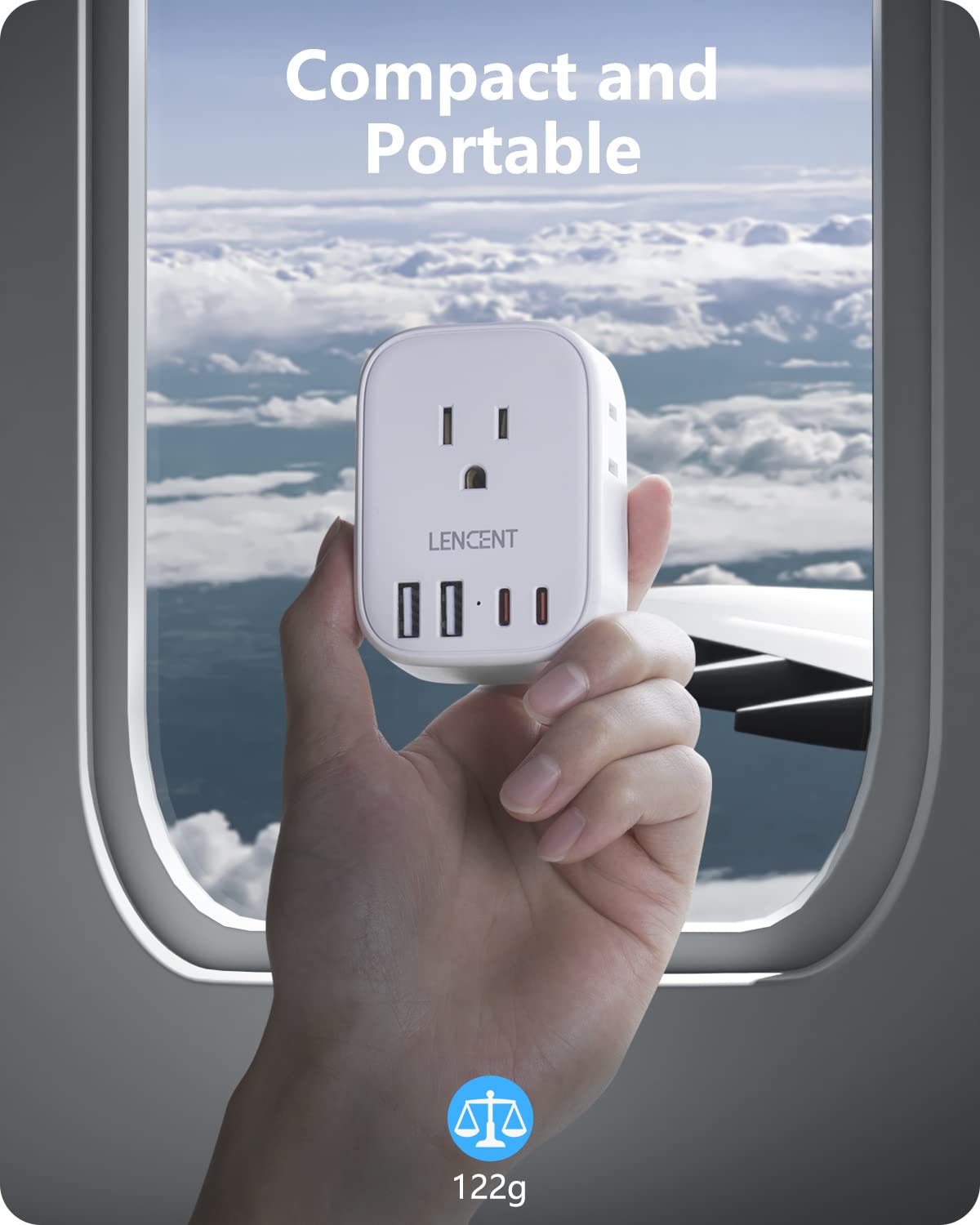 Lencent Us To Uk Ireland Travel Plug Adapter, Grounded Type G Outlet Adaptor With 4 Usb Charger(2 Usb C), 4 Outlets Converter Fo