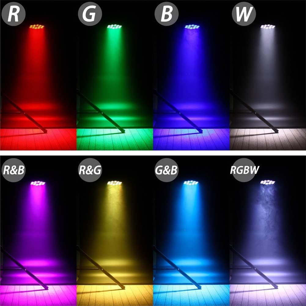 Par Lights Led Stage Lights, Uking 18X12W Rgbw 4-In-1 Uplights Stage Lighting Effect By Dmx And Sound Activated Control Wash Li