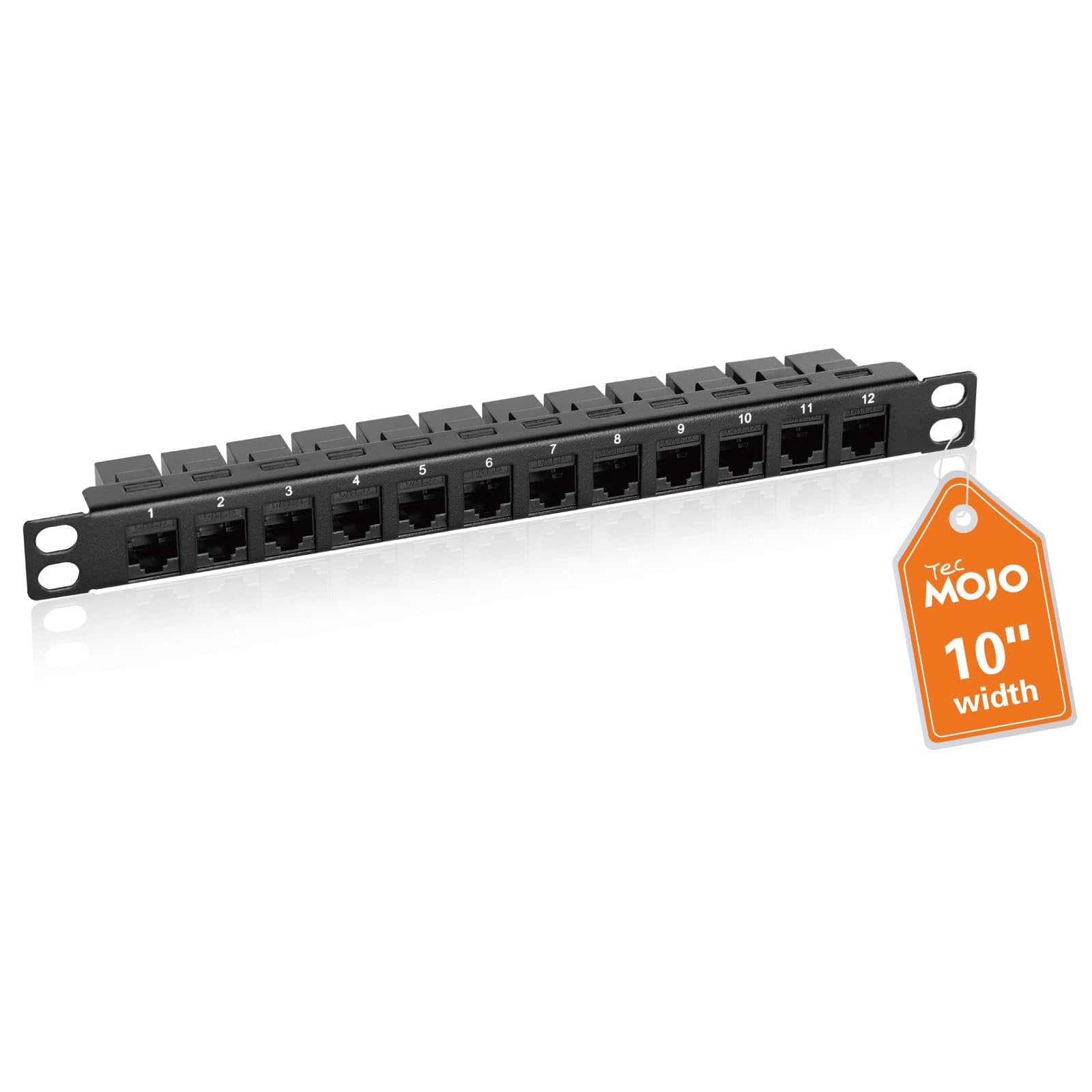 Tecmojo 12-Port Cat6 Patch Panel, 0.5U Rack Mount Modular Panel with Keystone Coupler, for 10 Server Rack & Network Cabinet, Gig