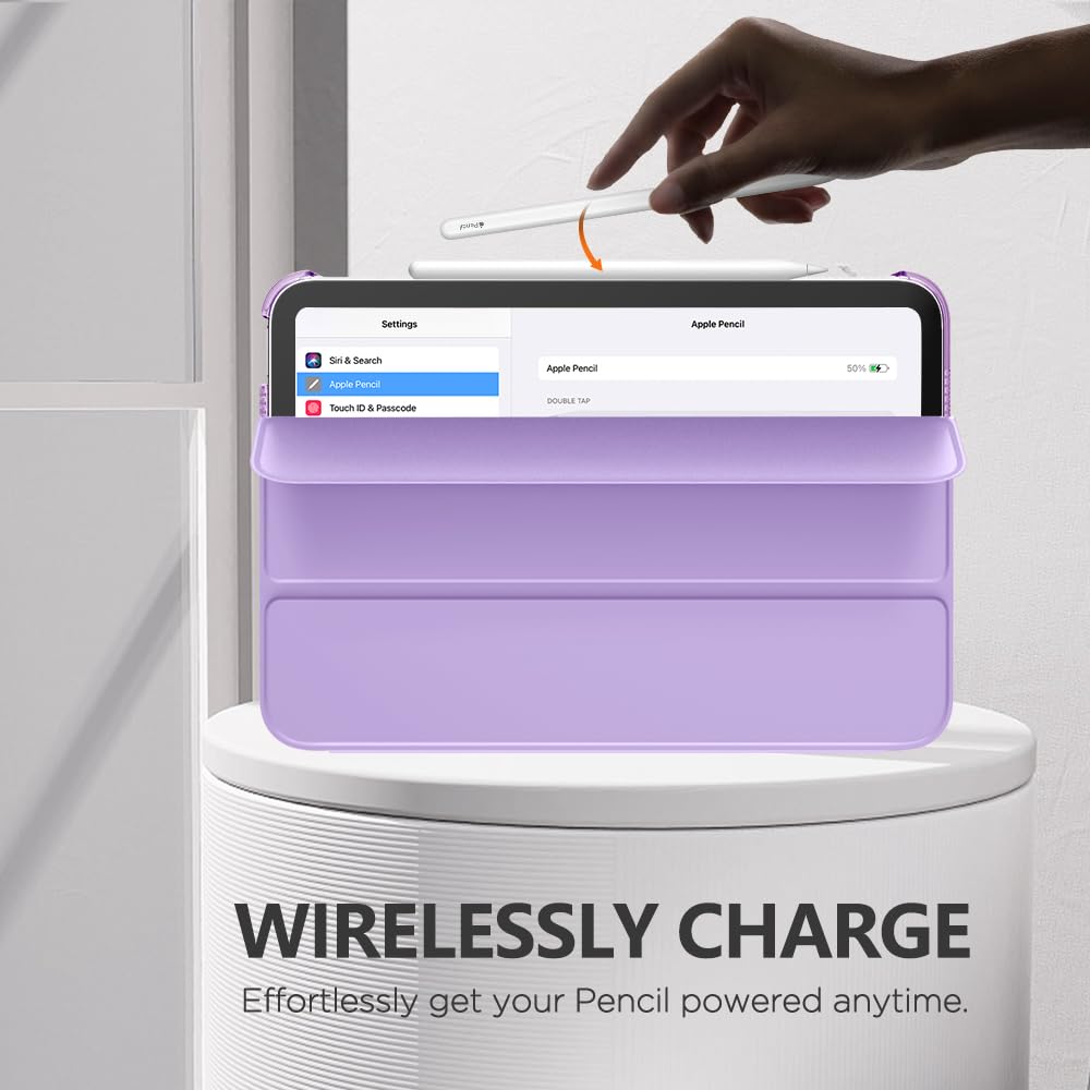 MoKo for iPad Mini 7 (A17 Pro) Case 2024,iPad Mini 6 Case 2021,8.3 inch iPad Mini 7th/6th Generation Case,Slim Lightweight Hard Back Shell Stand Cover for iPad Mini 2024 with Touch ID, Lilac