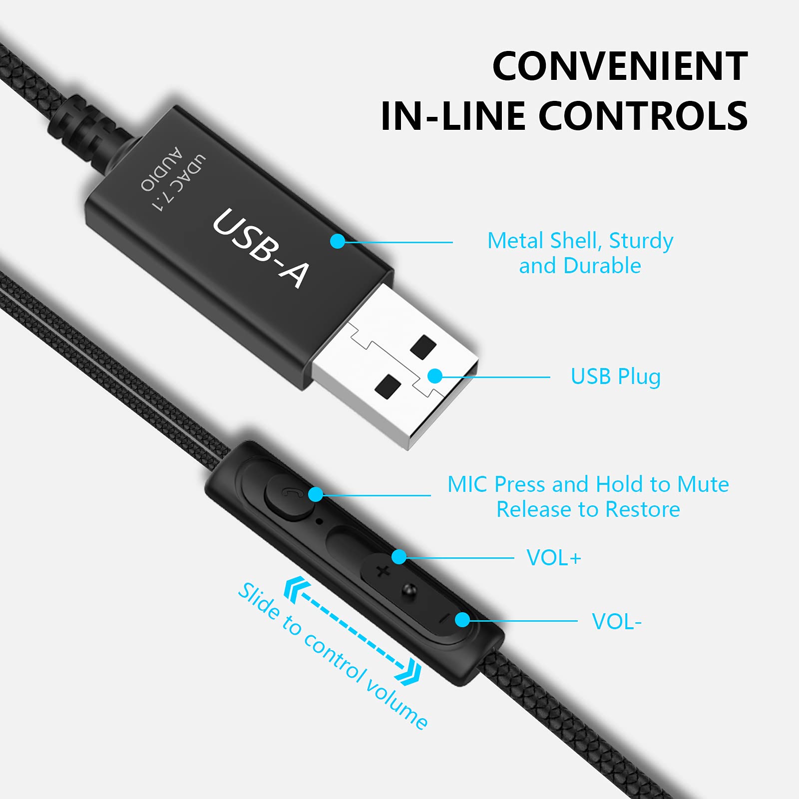 Usb Headset With Microphone For Pc, Noise Cancelling Computer Headphones For Laptop/ 8.2 Ft, Lightweight Pc Headset With Audio C