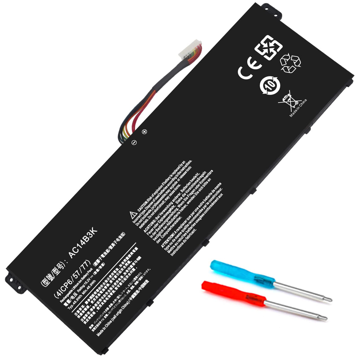Dmkaollk Ac14B3K Battery For Acer Chromebook 15 Cb3 531 Cb3 531 C4A5 Cb5 571 Cb3 111 C810 C910 Aspire R5 571Tg R5 571Tg 7229 Spi