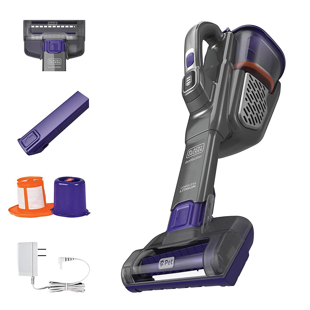 Black+Decker Dustbuster Furbuster Advancedclean+ Cordless Pet Handheld Vacuum, Home, Pet And Car Vacuum (Hhvk515Jp07)