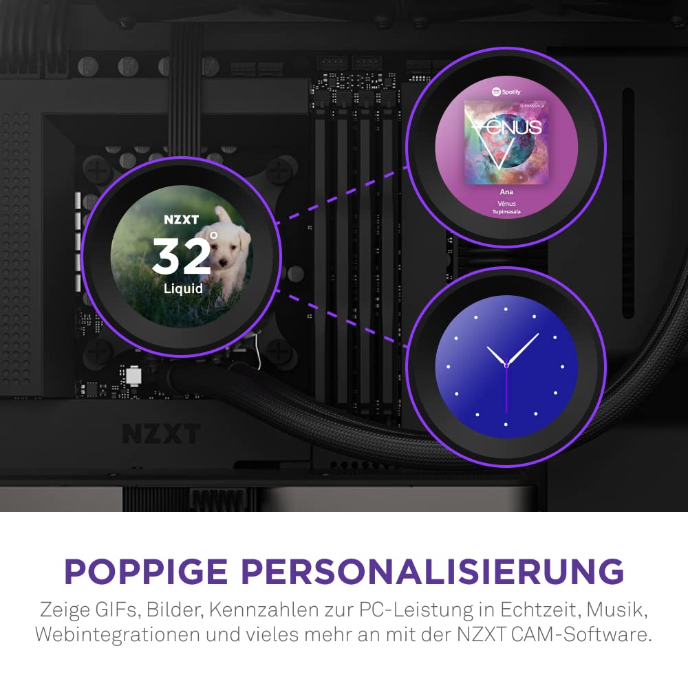 Nzxt Kraken Elite 280 280Mm Aio Cpu Liquid Cooler   Customizable 2.36'''' Wide Angle Lcd Display For Gifs, Images, Performance M