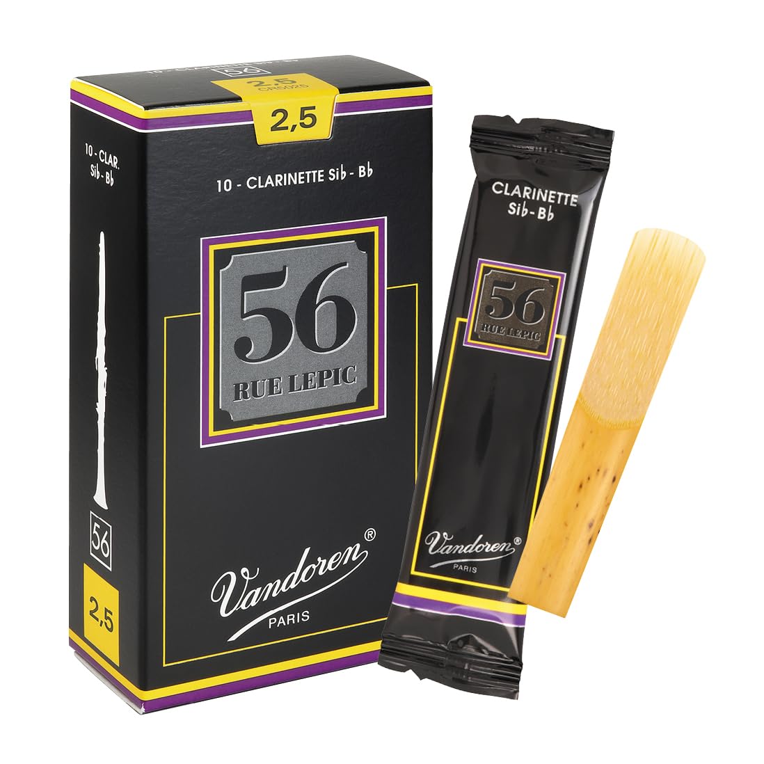 Vandoren Cr5025 Bb Clarinet 56 Rue Lepic Reeds Strength 25 Box Of 10