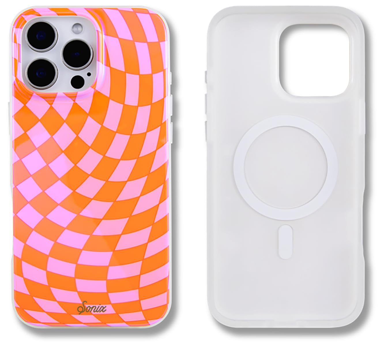 Sonix Case For Iphone 16 Pro Max | Compatible With Magsafe | 10Ft Drop Tested | Checkmate Pink