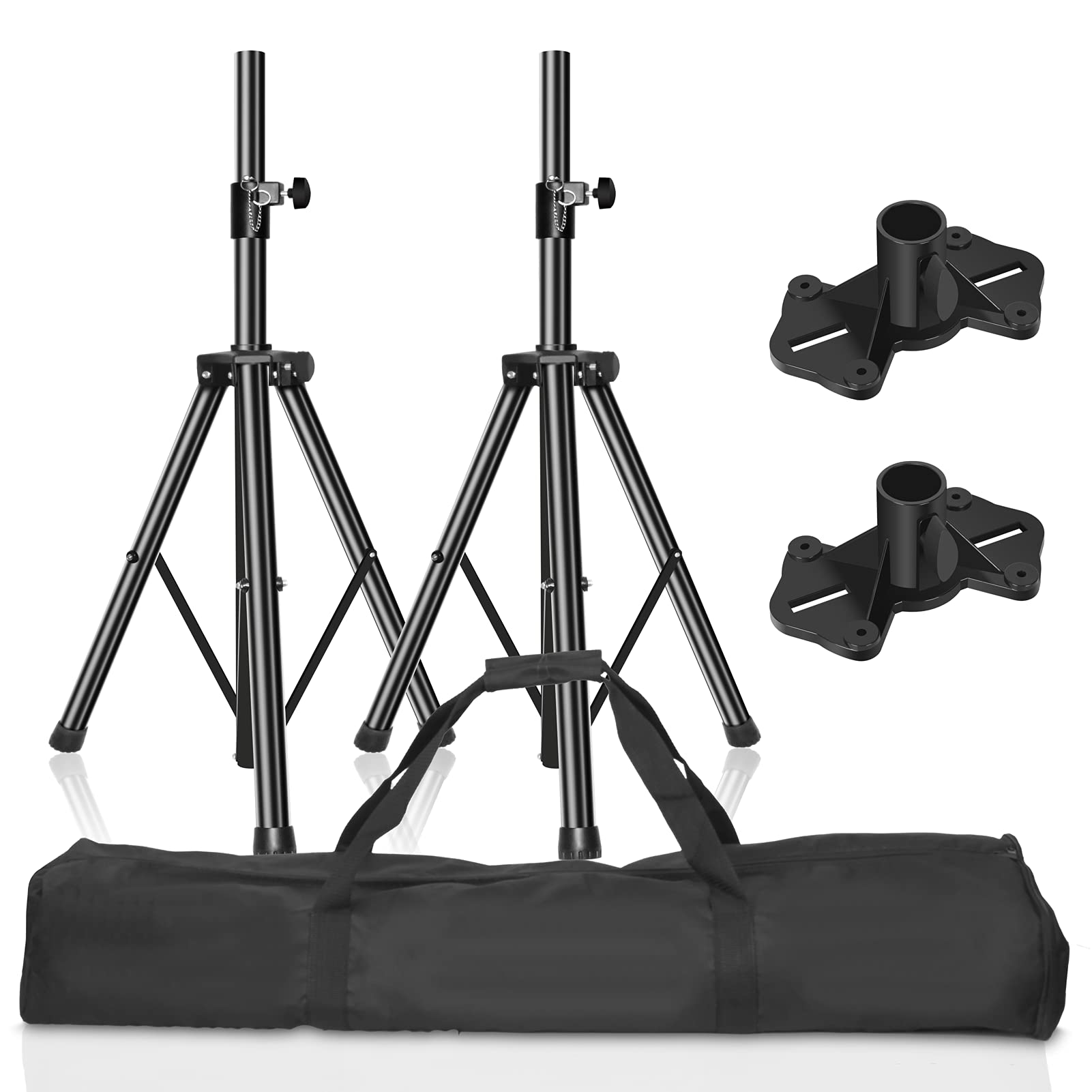 Emart Pa Speaker Stands Pair, Adjustable Height Professional Heavy Duty Dj Tripod With Mounting Bracket And Carrying Bag, Extend From 38 To 71 Inches   Supports 132 Lbs