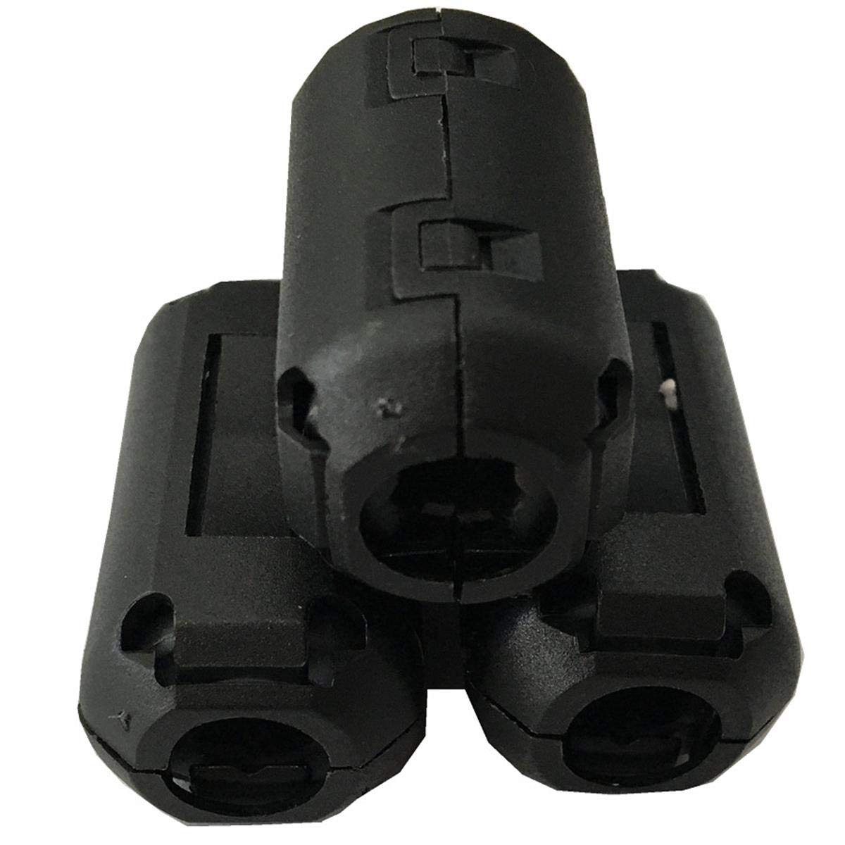 10Pcs Inner 9Mm 0.35'' Ferrite Clip Noise Filter Ferrite Bead Ferrite Clamps Chokes Ferrite Ring Ferrite Snap Black