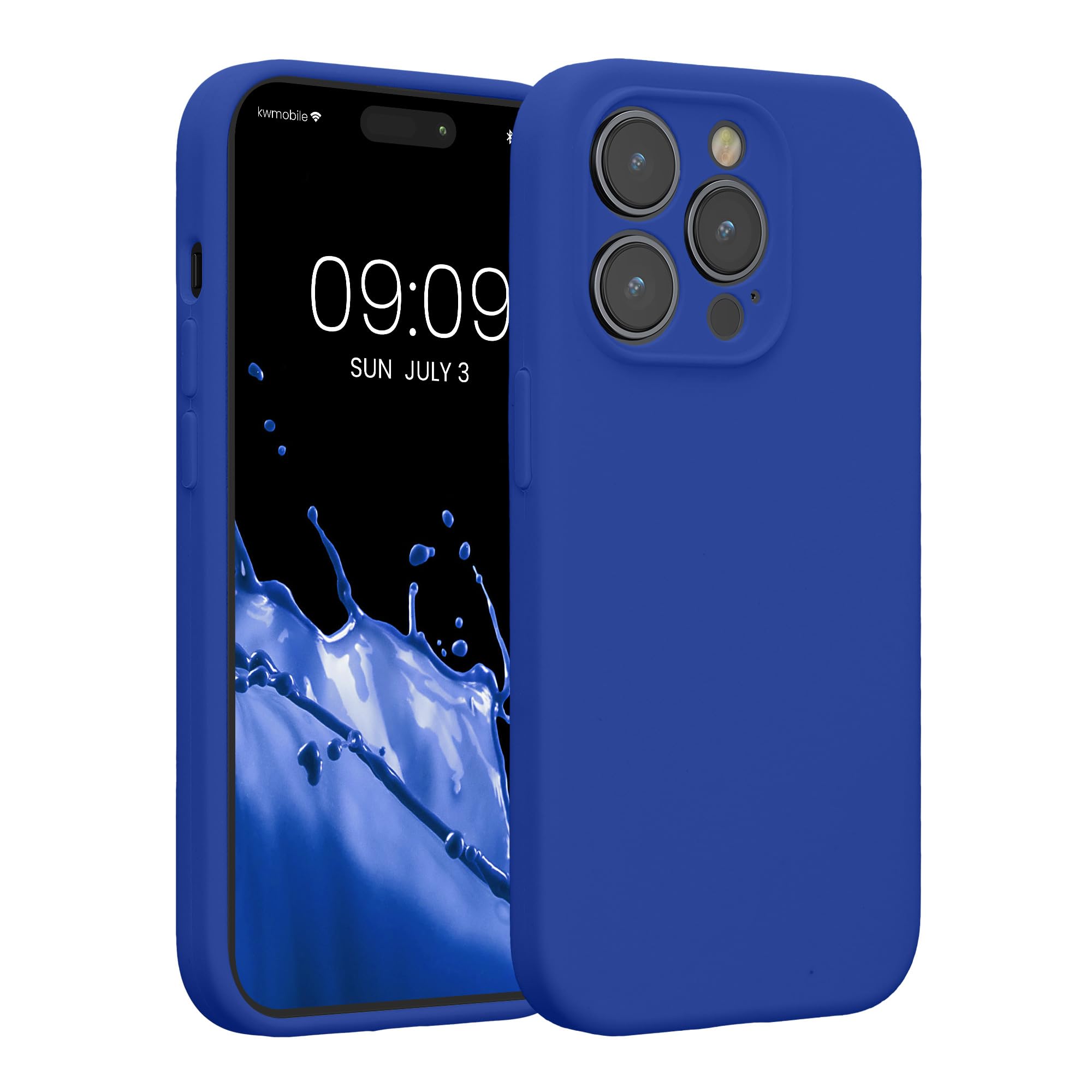 kwmobile Case Compatible with Apple iPhone 14 Pro Case - Slim TPU Silicone Phone Cover - Soft Touch Finish - Baltic Blue