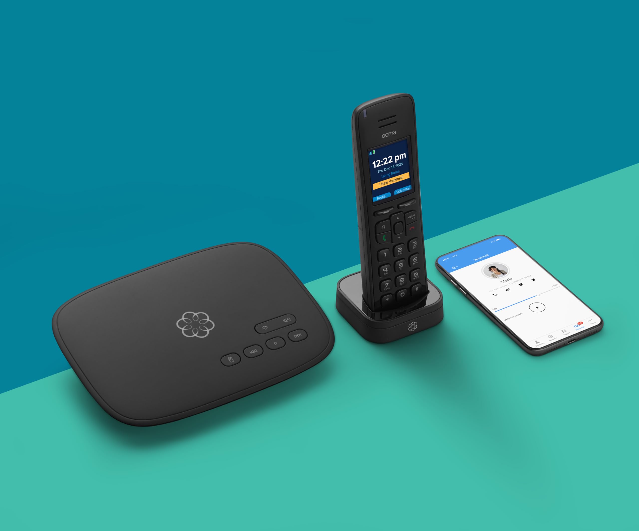 Ooma Hd3 Handset Cordless With Caller-Id And Hd Voice Quality. Exclusively For Ooma Telo Voip Home Phone Service